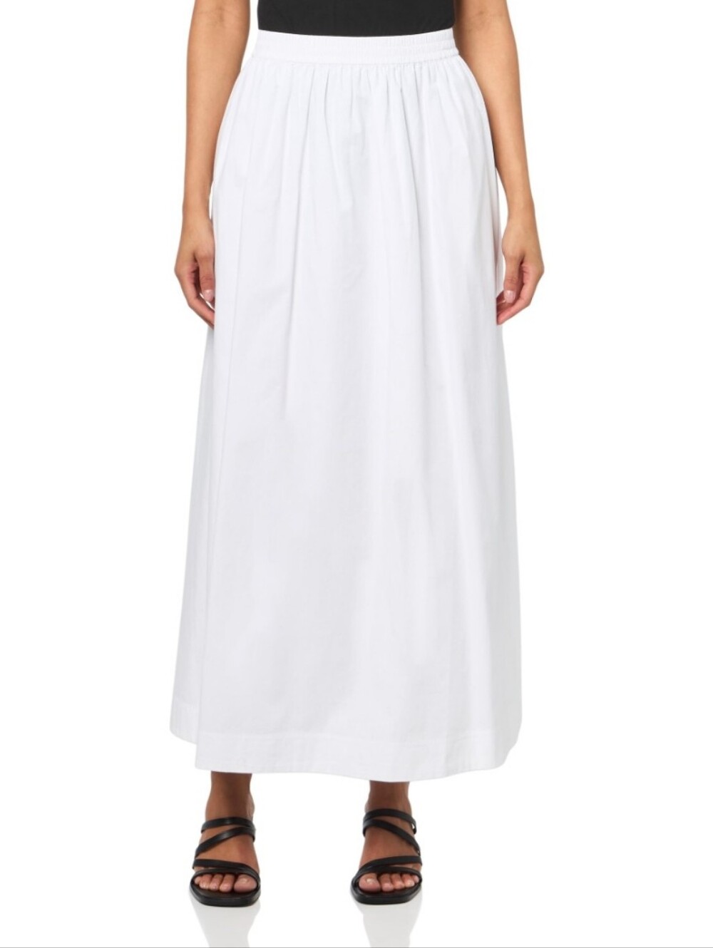 Boss Vlondie White Cotton Poplin Maxi-Skirt Size L